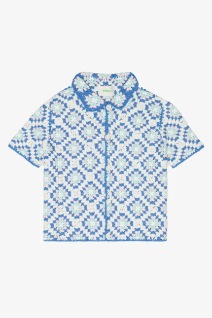 Yitai Hand Crochet Square Button-Up