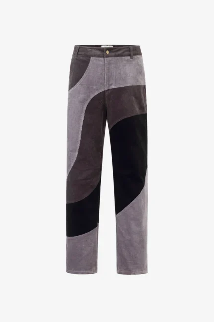 Yitai Monochrome Patchwork Wavy Pants