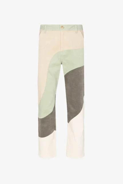 Yitai Tonal Patchwork Wavy Pants