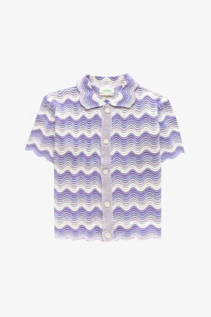 Yitai Lavender Gradient Button-Up