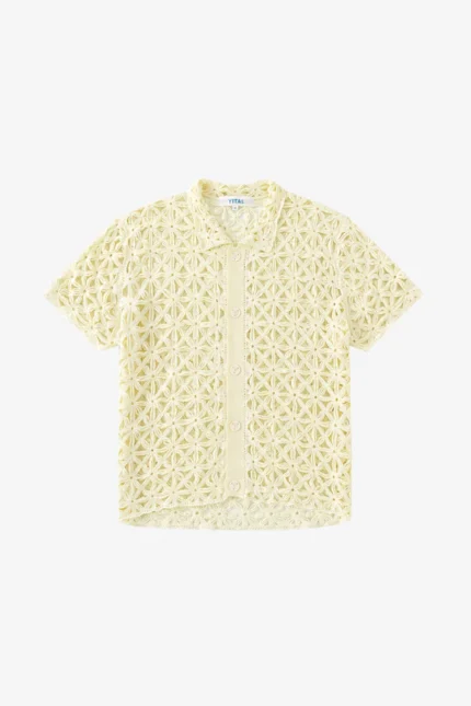 Yitai Crochet Floral Knit Shirt