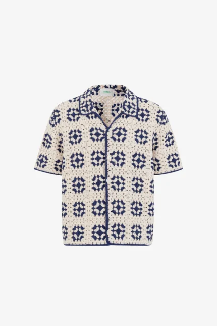 Yitai Crochet Square Button-Up