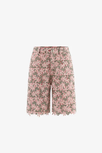 Yitai Sakura Guipure Shorts